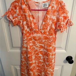 Hello Molly Orange Floral Dress
